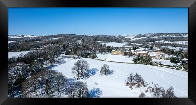 Cannon Hall In The Snow Framed Print by Apollo Aerial Photography