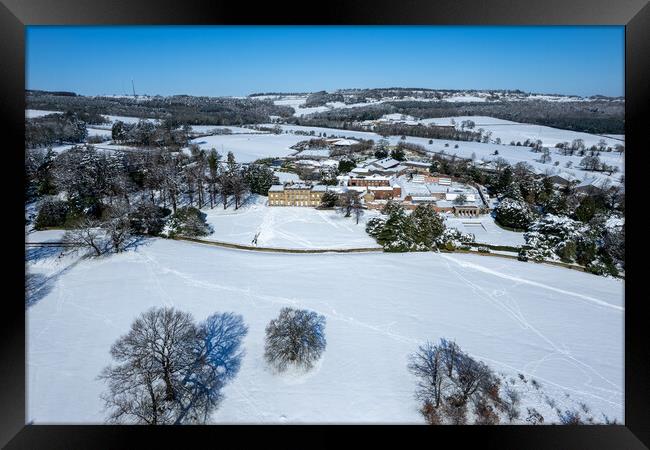 Cannon Hall In The Snow Framed Print by Apollo Aerial Photography