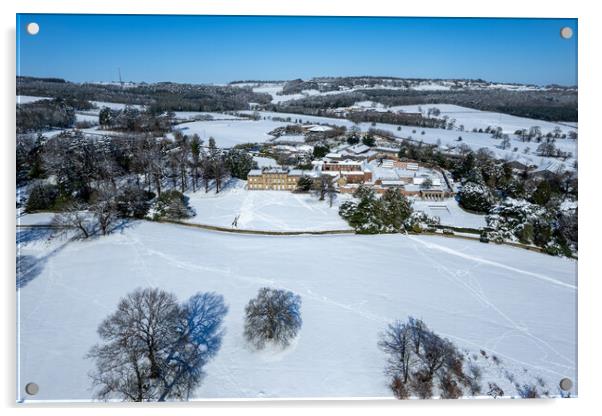 Cannon Hall In The Snow Acrylic by Apollo Aerial Photography