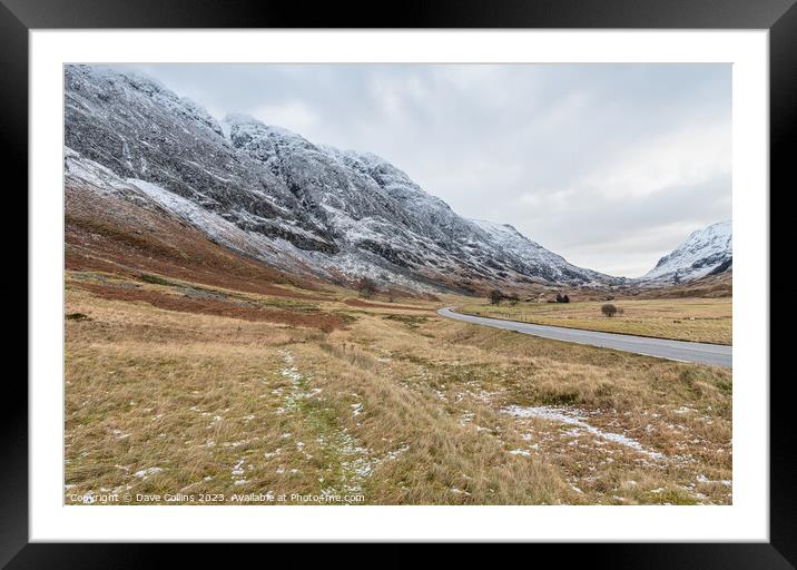 The A82 Through Glencoe in the Highlands, Scotland Framed Mounted Print by Dave Collins