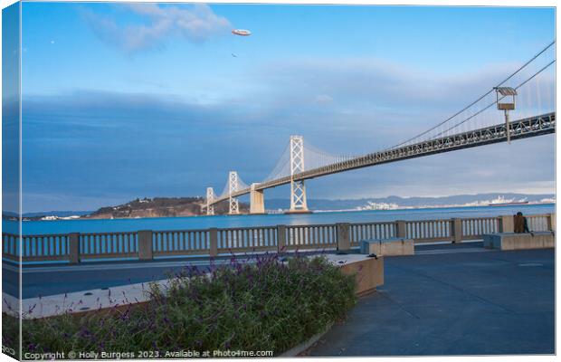 Bay bridge San Francisco USA   Canvas Print by Holly Burgess