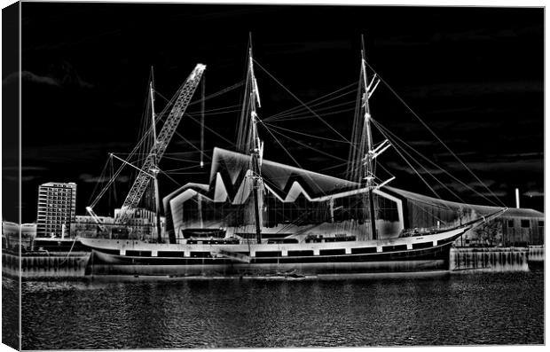 Tall ship Glenlee on the River Clyde, Glasgow. Canvas Print by Allan Durward Photography