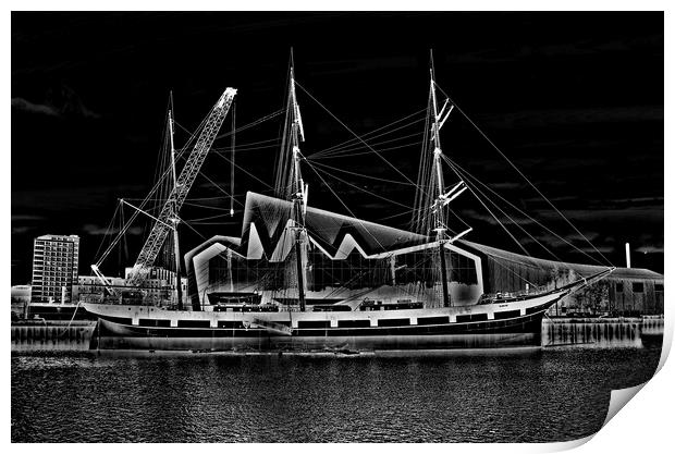 Tall ship Glenlee on the River Clyde, Glasgow. Print by Allan Durward Photography