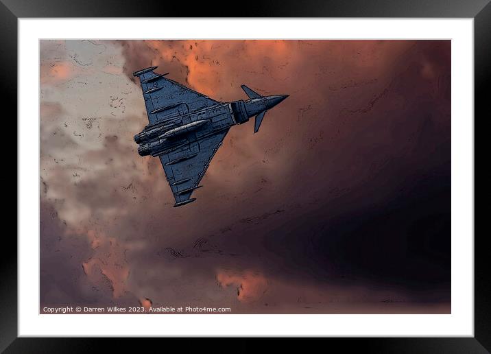 RAF Typhoon Fighter Jet POP Art Framed Mounted Print by Darren Wilkes