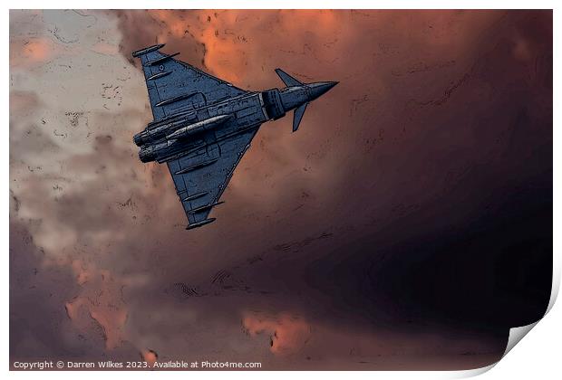 RAF Typhoon Fighter Jet POP Art Print by Darren Wilkes