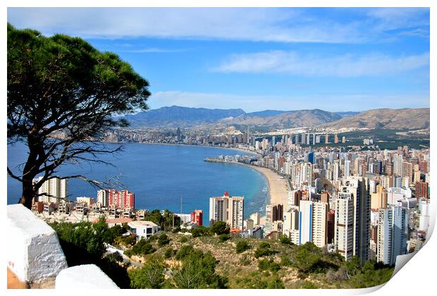 Benidorm Skyline Cityscape Costa Blanca Spain Print by Andy Evans Photos