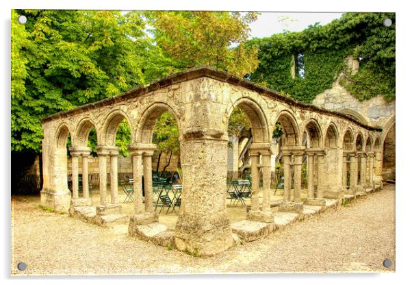 The Serene Beauty of a 14th Century Cloister Acrylic by Roger Mechan