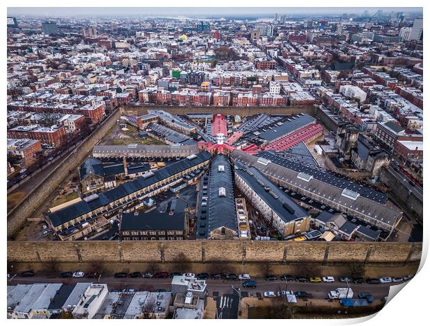 Eastern State Penitentiary in Philadelphia - aerial view - travel photography Print by Erik Lattwein