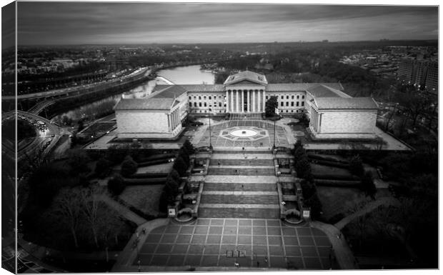 Art Museum Philadelphia - aerial view - travel photography Canvas Print by Erik Lattwein