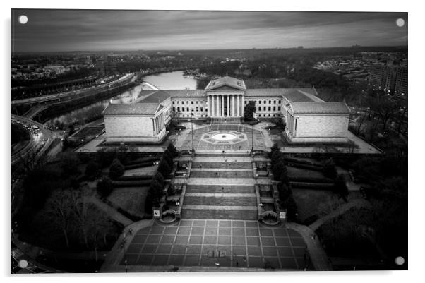 Art Museum Philadelphia - aerial view - travel photography Acrylic by Erik Lattwein