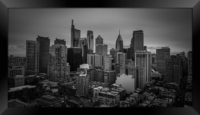 City Center of Philadelphia - aerial view - travel photography Framed Print by Erik Lattwein