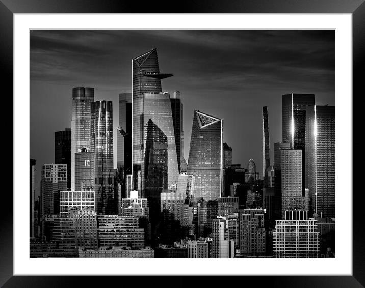 Modern Hudson Yards district in Manhattan - travel photography Framed Mounted Print by Erik Lattwein