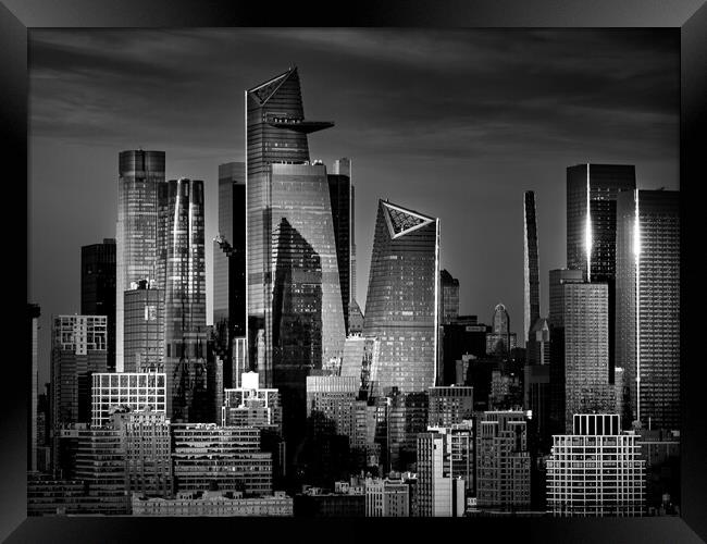 Modern Hudson Yards district in Manhattan - travel photography Framed Print by Erik Lattwein