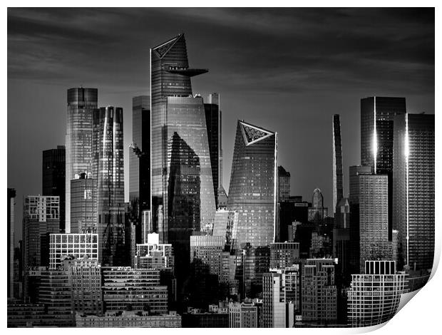 Modern Hudson Yards district in Manhattan - travel photography Print by Erik Lattwein