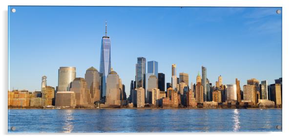 Panoramic skyline of Manhattan on a sunny day - travel photography Acrylic by Erik Lattwein
