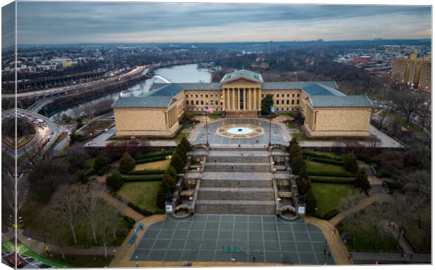 Art Museum Philadelphia - aerial view - travel photography Canvas Print by Erik Lattwein
