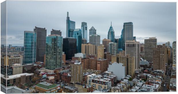 City Center of Philadelphia - aerial view - travel photography Canvas Print by Erik Lattwein