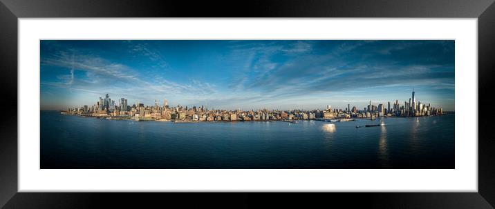 Amazing panoramic view over Manhattan - travel photography Framed Mounted Print by Erik Lattwein