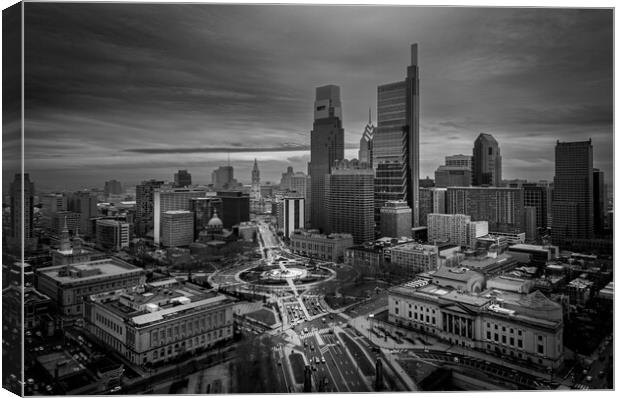 City Center of Philadelphia - aerial view - travel photography Canvas Print by Erik Lattwein