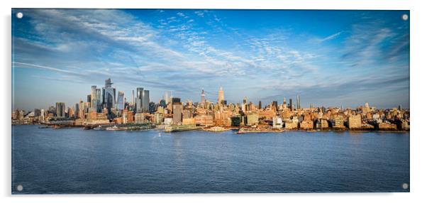Panoramic aerial view over Manhattan New York City - travel photography Acrylic by Erik Lattwein