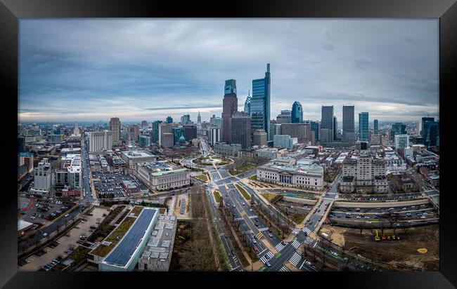 City Center of Philadelphia - aerial view - travel photography Framed Print by Erik Lattwein