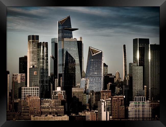 Modern Hudson Yards district in Manhattan - travel photography Framed Print by Erik Lattwein