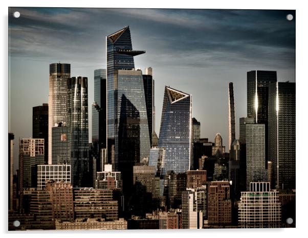 Modern Hudson Yards district in Manhattan - travel photography Acrylic by Erik Lattwein