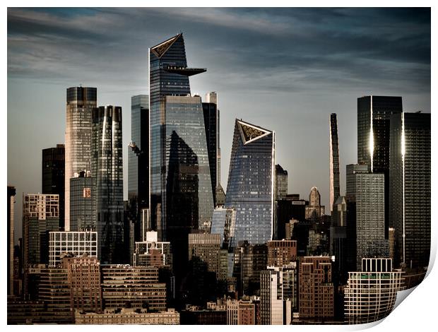 Modern Hudson Yards district in Manhattan - travel photography Print by Erik Lattwein
