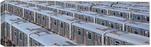 Subway train depot in Queens - travel photography Canvas Print by Erik Lattwein