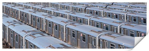 Subway train depot in Queens - travel photography Print by Erik Lattwein