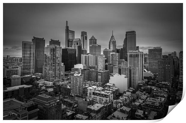 City Center of Philadelphia - aerial view - travel photography Print by Erik Lattwein