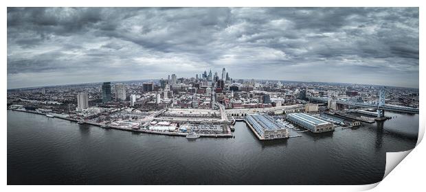 Panoramic aerial view over Philadelphia - travel photography Print by Erik Lattwein