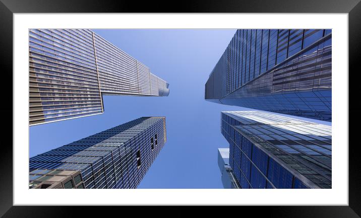 The high rise office buildings at Hudson Yards - skyscrapers in Manhattan - travel photography Framed Mounted Print by Erik Lattwein