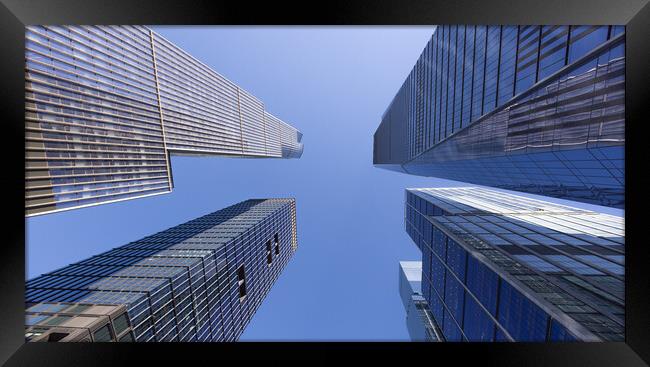 The high rise office buildings at Hudson Yards - skyscrapers in Manhattan - travel photography Framed Print by Erik Lattwein