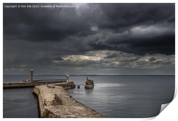 Serene Whitby Harbour Print by Ron Ella
