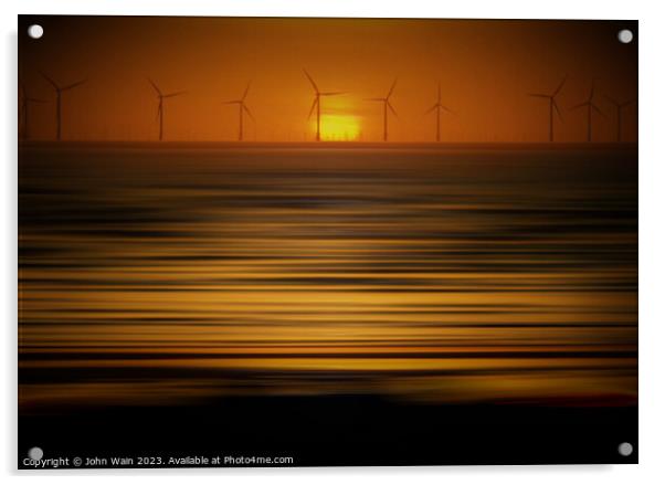 Windmills (Digital Art) Acrylic by John Wain
