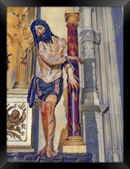 The Agony of Christ Framed Print by Roger Mechan
