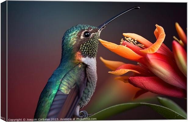 Gorgeous hummingbird, beautiful portrait of the bird animal with Canvas Print by Joaquin Corbalan