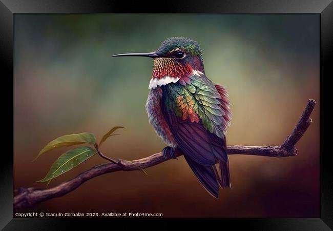 Gorgeous hummingbird, beautiful portrait of the bird animal with Framed Print by Joaquin Corbalan