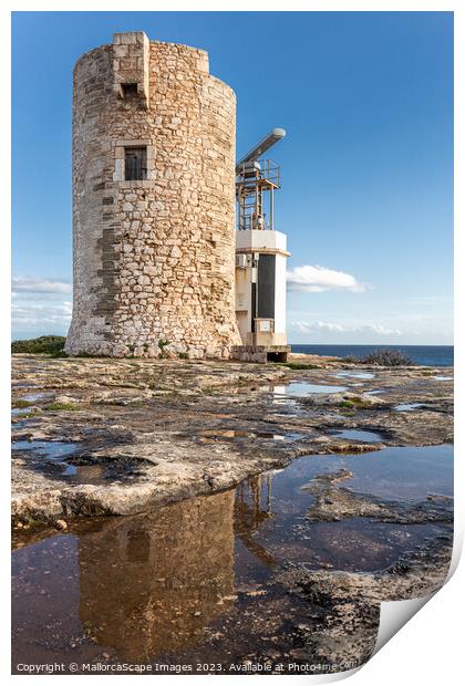 Old watchtower Torre d'en Beu in Cala Figuera Print by MallorcaScape Images