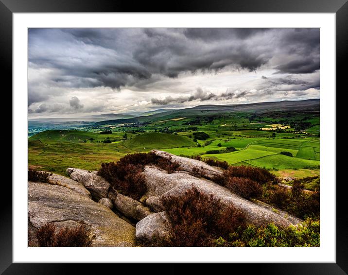 Yorkshire Dales from Barden Moor Framed Mounted Print by James Elkington