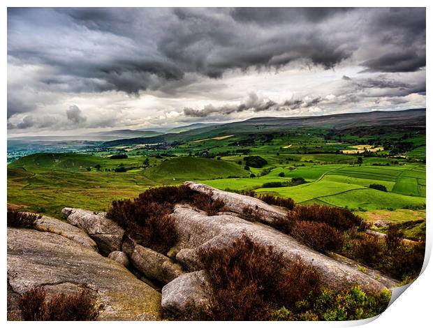 Yorkshire Dales from Barden Moor Print by James Elkington
