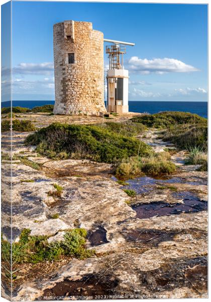 Old watchtower Torre d'en Beu in Cala Figuera Canvas Print by MallorcaScape Images
