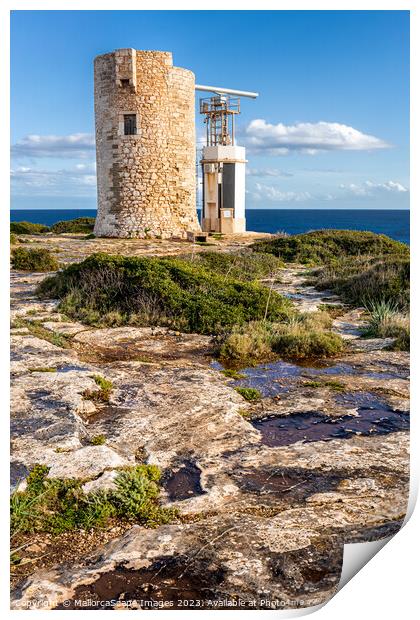 Old watchtower Torre d'en Beu in Cala Figuera Print by MallorcaScape Images