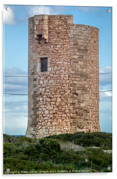 Old watchtower Torre d'en Beu in Cala Figuera Acrylic by MallorcaScape Images