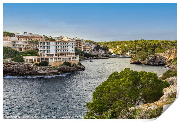 View into the fjord-like bay of Cala Figuera Print by MallorcaScape Images