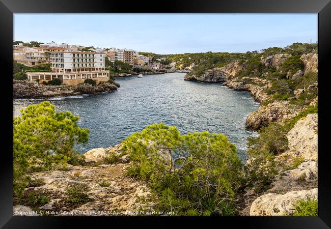 View into the fjord-like bay of Cala Figuera Framed Print by MallorcaScape Images