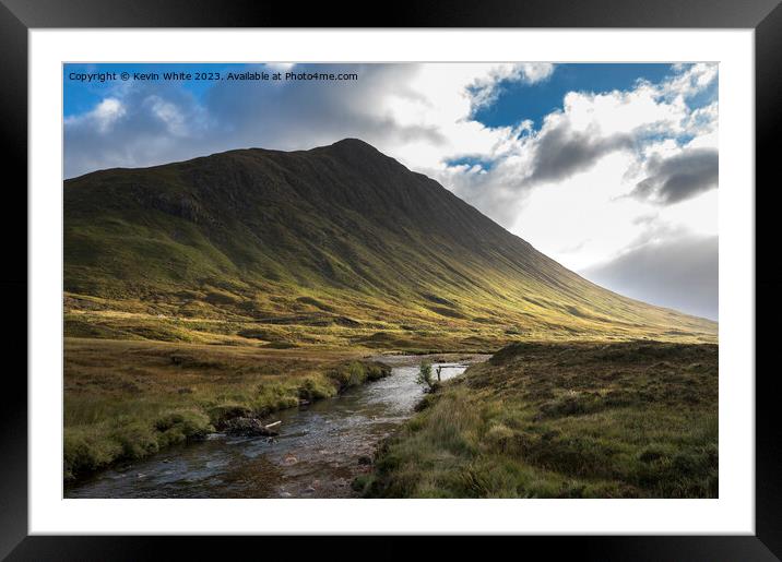 Glencoe dramatic landscape with changing light Framed Mounted Print by Kevin White