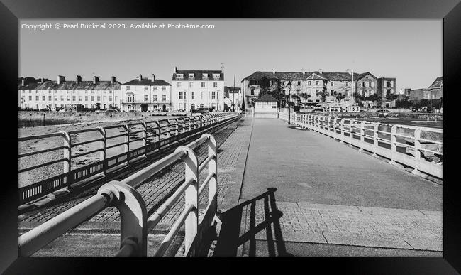 Beaumaris Pier Anglesey Black and White Framed Print by Pearl Bucknall