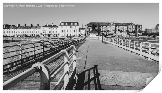 Beaumaris Pier Anglesey Black and White Print by Pearl Bucknall